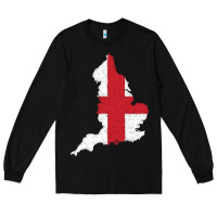 Black england Flag Map Drawing Line Art Long Sleeve Tee - linhVisuals