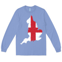 Colony Blue england Flag Map Drawing Line Art Long Sleeve Tee - linhVisuals