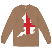 Toasted Coconut england Flag Map Drawing Line Art Long Sleeve Tee - linhVisuals