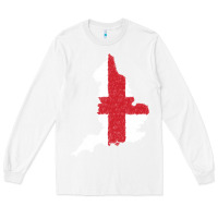 White england Flag Map Drawing Line Art Long Sleeve Tee - linhVisuals