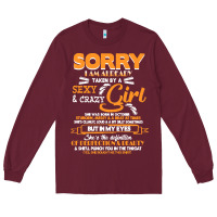 Burgundy birthday t  shirt sorry i'm already taken by sexy crazy girl october b Long Sleeve Tee - linhVisuals