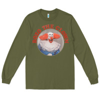 Army Green bozo the clown vintage style faded design ,  bozo Long Sleeve Tee - linhVisuals