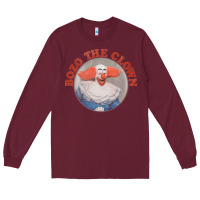 Burgundy bozo the clown vintage style faded design ,  bozo Long Sleeve Tee - linhVisuals
