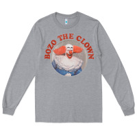 Heather Grey bozo the clown vintage style faded design ,  bozo Long Sleeve Tee - linhVisuals