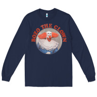 Navy bozo the clown vintage style faded design ,  bozo Long Sleeve Tee - linhVisuals
