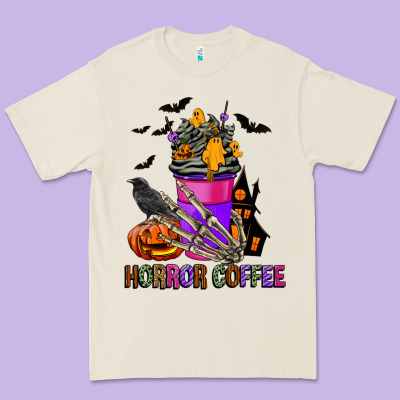 Horror Coffee Premium Tee Designed By Fadigitalartstudio