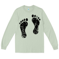 Matcha 70's footprints   footprint Long Sleeve Tee - linhVisuals