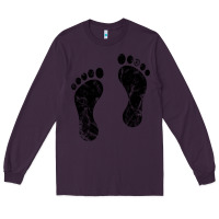 Plum 70's footprints   footprint Long Sleeve Tee - linhVisuals