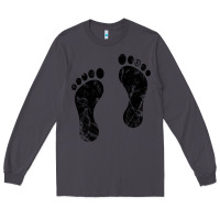 Smoke 70's footprints   footprint Long Sleeve Tee - linhVisuals