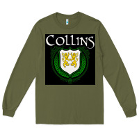 Army Green collins family irish coat of arms Long Sleeve Tee - linhVisuals