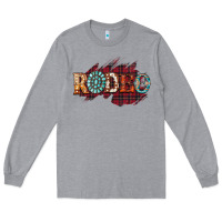 Heather Grey Rodeo Christmas Long Sleeve Tee - CowhideDigitalArt