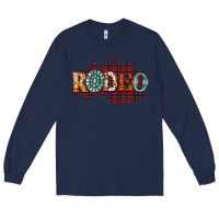 Navy Rodeo Christmas Long Sleeve Tee - CowhideDigitalArt