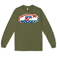 Army Green usa hockey Long Sleeve Tee - linhVisuals