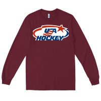 Burgundy usa hockey Long Sleeve Tee - linhVisuals