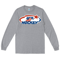 Heather Grey usa hockey Long Sleeve Tee - linhVisuals