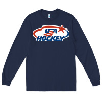 Navy usa hockey Long Sleeve Tee - linhVisuals