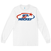 White usa hockey Long Sleeve Tee - linhVisuals