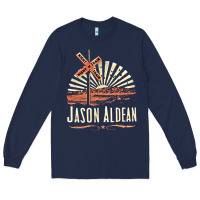 Navy Jason Aldean Long Sleeve Tee - linhVisuals