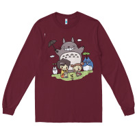 Burgundy totorooo tshirt Long Sleeve Tee - linhVisuals