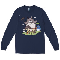Navy totorooo tshirt Long Sleeve Tee - linhVisuals