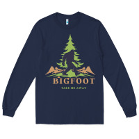 Navy bigfoot t  shirt bigfoot take me away t  shirt Long Sleeve Tee - linhVisuals