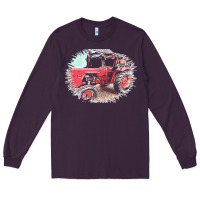 Plum tractor t  shirt tractor t  shirt Long Sleeve Tee - linhVisuals