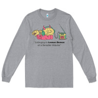 Heather Grey listening to lemon demon Long Sleeve Tee - linhVisuals