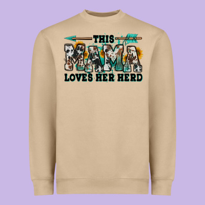 This Mama Loves Her Herd Goats Heavyweight Sweatshirt Designed By Jasminsmagicworld