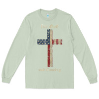 Matcha for god and country cross american flag faith us patriotic tank top Long Sleeve Tee - linhVisuals