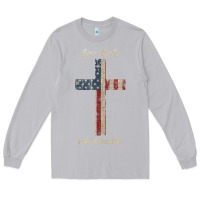 Moon Dust for god and country cross american flag faith us patriotic tank top Long Sleeve Tee - linhVisuals
