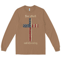Toasted Coconut for god and country cross american flag faith us patriotic tank top Long Sleeve Tee - linhVisuals