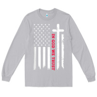 Moon Dust in god we trust with patriotic vintage american flag t shirt Long Sleeve Tee - linhVisuals