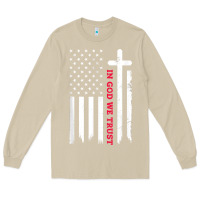 Mushroom in god we trust with patriotic vintage american flag t shirt Long Sleeve Tee - linhVisuals