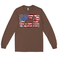 Chestnut great dane vintage american flag t shirt Long Sleeve Tee - linhVisuals