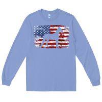 Colony Blue great dane vintage american flag t shirt Long Sleeve Tee - linhVisuals
