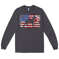 Smoke great dane vintage american flag t shirt Long Sleeve Tee - linhVisuals