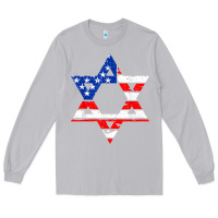 Moon Dust hanukah american flag star of david   jewish chanukah t shirt Long Sleeve Tee - linhVisuals