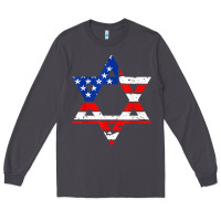 Smoke hanukah american flag star of david   jewish chanukah t shirt Long Sleeve Tee - linhVisuals