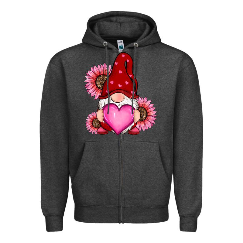 Valentine's Day With Sunflowers Gnomes Zipper Hoodie by RanaPortraitStore | Teevron