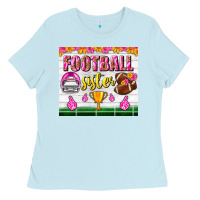 Baby Blue football sister tumbler Ladies Tee - BundleAndBundleShop