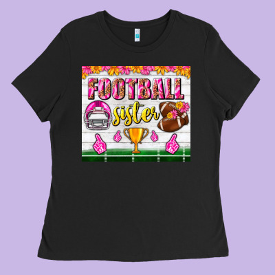 Football Sister Tumbler Ladies Tee Designed By Bundleandbundleshop