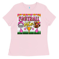 Bubblegum Pink football sister tumbler Ladies Tee - BundleAndBundleShop