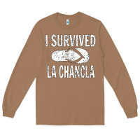 Toasted Coconut I survived la chancla Long Sleeve Tee - linhVisuals