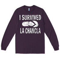 Plum I survived la chancla Long Sleeve Tee - linhVisuals