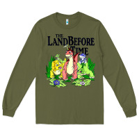 Army Green land before time pastel dinosaur friends Long Sleeve Tee - linhVisuals
