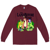 Burgundy land before time pastel dinosaur friends Long Sleeve Tee - linhVisuals