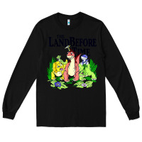 Black land before time pastel dinosaur friends Long Sleeve Tee - linhVisuals