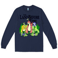 Navy land before time pastel dinosaur friends Long Sleeve Tee - linhVisuals