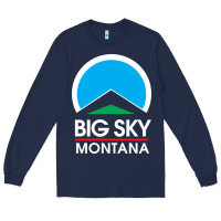 Navy big sky montana Long Sleeve Tee - linhVisuals