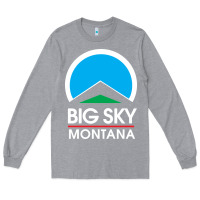 Heather Grey big sky montana Long Sleeve Tee - linhVisuals